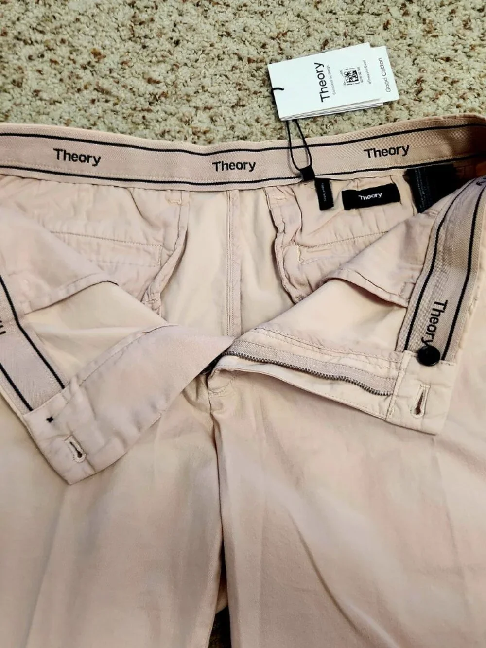 Theory men's shorts 34 dusty pink cotton NWT